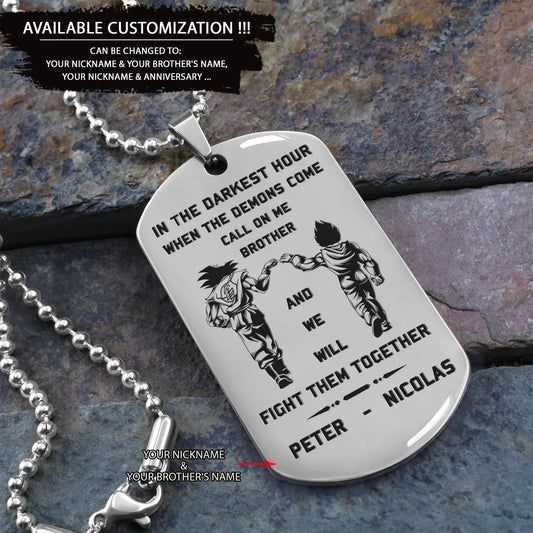 🔥The Brother's Day 🔥Call on me brother engraved Necklace & Dog Tag ❤️Buy One get One Free